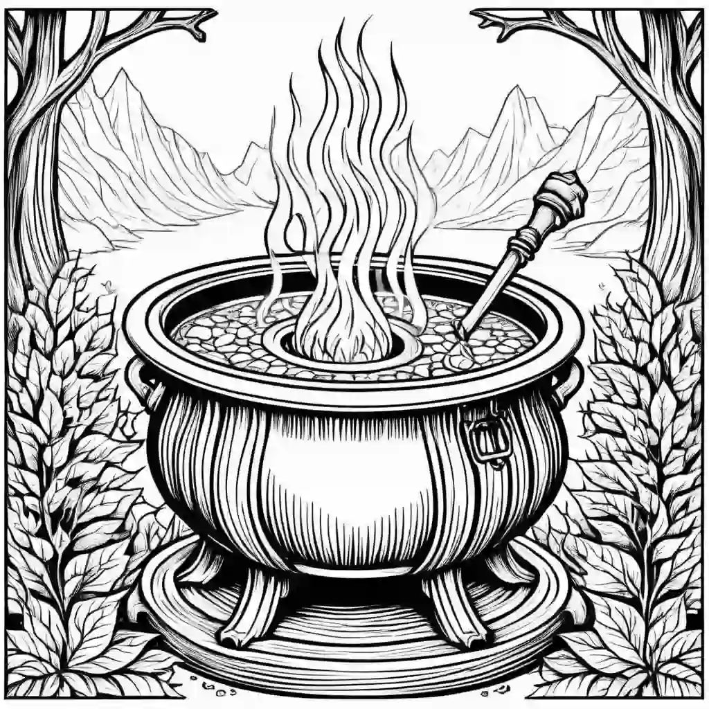 Witch's Cauldron coloring pages